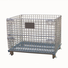 Warehouse hot-dip foldable stainless steel wire mesh metal pallet Storage Cage wire mesh container